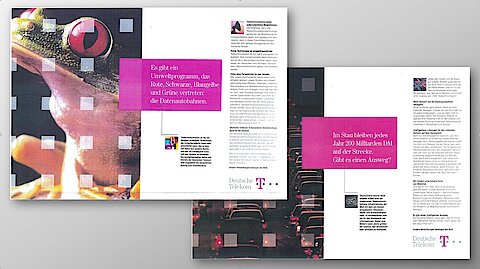 The management of SpiessConsult played a key role in shaping the perception of Deutsche Telekom at the predecessor agency Spiess, Ermisch und Andere (SEA), lead agency from 1985 to 2004. In the process, we established "sustainability" as a concept and systematically communicated it for the first time at a major German company.